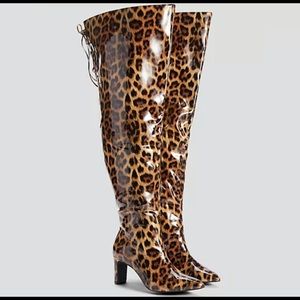 Leopard Wide Calf Boots